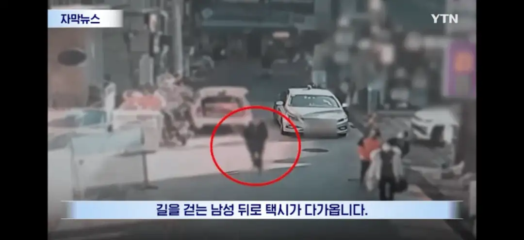 차량 다가오자 뒤돌아보더니...순식간에 벌어진 일